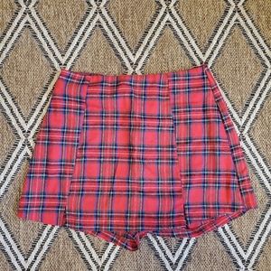 Romwe Plaid Skort